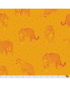 Daydreamer by Tula Pink: Lil Jaguars - Papaya -- Free Spirit Fabric PWTP174.PAPAYA