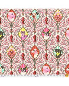 Besties by Tula Pink: Puppy Dog Eyes Blossom (with metallic) - (Sold by 2/3 yard repeat) -- FreeSpirit Fabrics pwtp213.blossom 