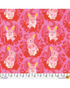 Besties by Tula Pink: Hop To It Rabbit Blossom (with metallic) -- FreeSpirit Fabrics pwtp215.blossom 