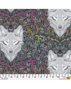 Graywork by Tula Pink: Wolf of Pink Street Carbon -- FreeSpirit Fabrics pwtp256.carbon 