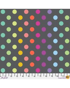 True Colors Graywork by Tula Pink: Disco Poms Carbon -- FreeSpirit Fabrics - pwtp262.carbon