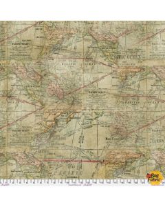 Eclectic Elements Quilt Backs by Tim Holtz: Expeditions Multi (108" wide back) - FreeSpirit Fabrics qbth007.multi  