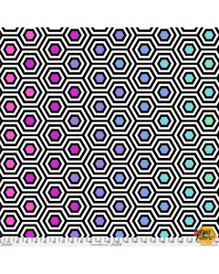 True Colors by Tula Pink: Hexy XL Ink (108" wide back) -- FreeSpirit Fabrics qbtp012.ink  - 3 yards 29" remaining
