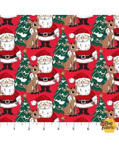 Rudolph The Red-Nosed Reindeer: Santa Red - Northcott Fabrics RD1003-24 - presale June