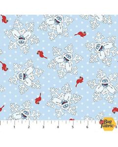 Rudolph The Red-Nosed Reindeer: Abominable Snowmonster Bumble Lt Blue - Northcott Fabrics RD1007-42 - presale June