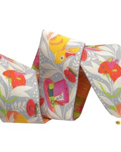 Curiouser & Curiouser by Tula Pink Ribbons: Madhatter Pink 2" -- Renaissance Ribbons TK-76/48mm col2 