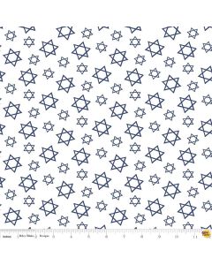 Festival of Lights: Star of David White -- Riley Blake Designs c9653-white