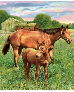 Hold Your Horses: Mare and Foal Horse Panel (1 yard) -- Penny Rose Fabrics pd7010-mare