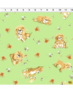 Lyon, the Lion: Tossed Lions Medium Green -- Susy Bee 20345-830