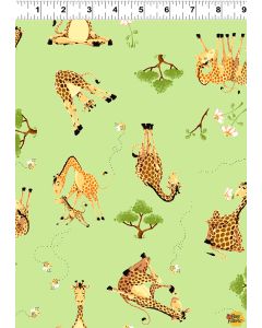 Zoe, the Giraffe: Zoe II Tossed Giraffes Lime -- Susybee 20358-815 lime 