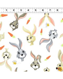 Harold, the Hare: Hares and Carrots White -- SusyBee 20373-100