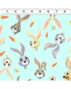 Harold, the Hare: Hares and Carrots Aqua -- SusyBee 20373-930
