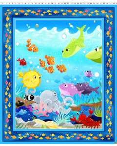 Under the Sea: Quilt Panel (1 yard) -- SusyBee Fabrics sb20418-999 multi