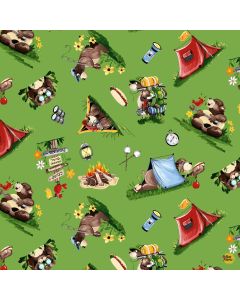 Barron Goes Camping: Campground Grass Green -- SusyBee Fabrics sb20454-850 grass green - presale June