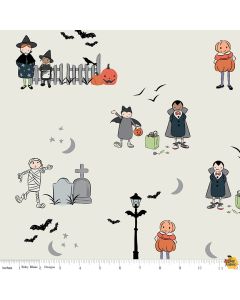Spooky Hollow Main Eggshell (Silver Sparkle) - Riley Blake Designs sc10570-eggshell