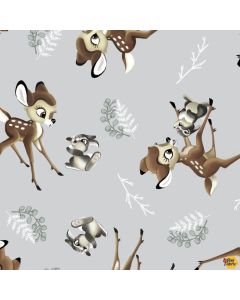 Disney: Bambi and Thumper Tossed Gray -- Springs Creative 72985-A620715
