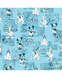 Disney: Mickey Minnie and Friends Comics Blue -- Springs Creative 72916-A6201715 - 3 yards remaining