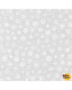 Mini Madness: Snowflakes White/White -- Robert Kaufman Fabrics - SRK-19698-1 - 2 yards 7" remaining