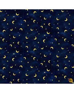 Owl Always Love You: Moons & Stars Navy - Timeless Treasures Fabric star-cd3243 navy