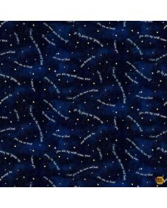 Owl Always Love You: Words in the Sky Navy - Timeless Treasures Fabric star-cd3244 navy