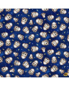 Owl Always Love You: Tossed Owls & Moons Night - Timeless Treasures Fabric star-cd3296 night