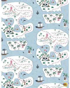 Bootylicious: Pirate Map Skull -- Dear Stella Designs stella-1758 starlight - 3 yards 8" remaining