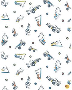 Get Loaded: Heavy Metal Construction Machinery White -- Dear Stella Designs stella-1880 white