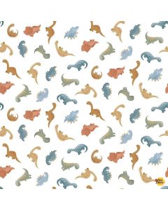 I Dig You: Adora-Saurable Dinosaurs White - Dear Stella Design stella-d2739 white