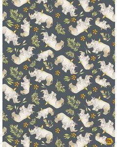 Let's Get Wild: Rhinos -- Dear Stella Designs stella-dcj2148 slate