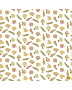 Homestead: Veggies White - Dear Stella Designs stella-dlt2799 white 