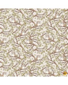 Count on Me: Hooters Owls - Dear Stella Fabric DNS3321 Taupe