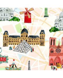 Pardon My French: Paris -- Dear Stella stella-daw1653 multi - 3 yards 2" remaining