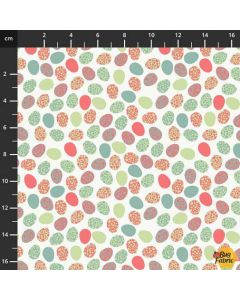 Follow My Footprint: Dinosaur Eggs Coral -- Stof Fabrics 4501-579