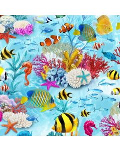 Aquarium: Under the Sea Creatures Multi -- Timeless Treasures sea-c7960 multi
