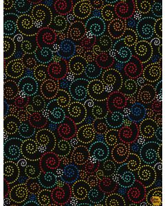 Gail: Dotted Swirls Black - Timeless Treasures gail-c5509 black