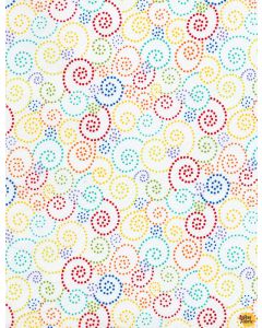 Gail: Dotted Swirls White - Timeless Treasures gail-c5509 white