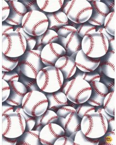 Sport: Packed Baseballs  -- Timeless Treasures sport-c2159 white - 2 yards 35" + FQ remaining