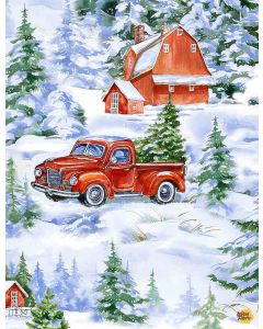 Homestead: Trucks in the Winter Homestead -- Timeless Treasures Fabrics winter-c8665 multi