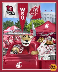 NCAA: Washington State University WSU Tailgate Panel Butch (1 yard) - Sykel Fabric WAST-1157