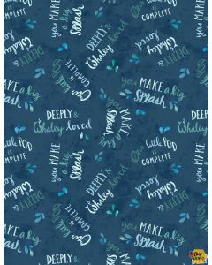 Whaley Loved: Word Toss Navy -- Wilmington Prints 17056-474 - 2 yards 21" remaining