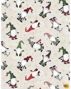Gnome-antics: Gnome Toss Light Gray -- Wilmington Prints 82624-137 - 1 yard 30" remaining