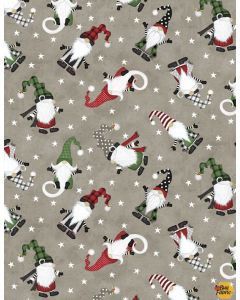 Gnome-antics: Gnome Toss Dark Gray -- Wilmington Prints 82624-937