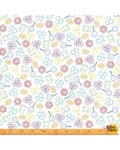 Its Elementary: Chemistry Lab White/Multi -- Windham Fabrics 52040-x