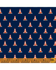 Work Zone: Construction Cones Navy -- Windham Fabrics 52268-2 - 3 yards 1" remaining