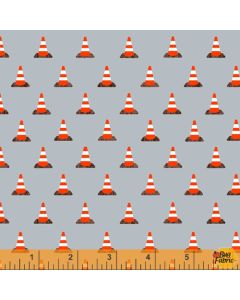 Work Zone: Construction Cones Gray -- Windham Fabrics 52268-5