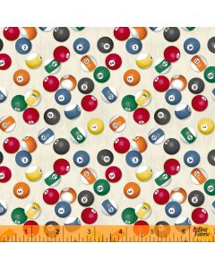 Man Cave: Billiard Balls Cream -- Windham Fabrics 52412-4