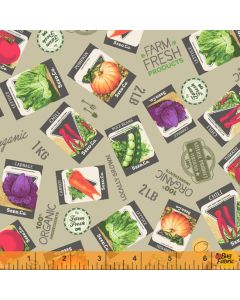Certified Delicious: Seed Packets Sage - Windham Fabrics 52442-4