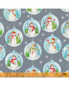 Snow Day: Snowglobes Gray -- Windham Fabrics 52597d-3 - 1 yard 1" remaining