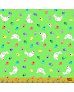 Farm Friends: Chicks and Chickens Green -- Windham Fabrics 52613-6