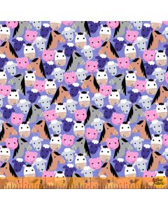 Farm Friends: Farm Faces Purple -- Windham Fabrics 52614-2